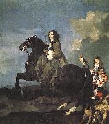 Sebastien Bourdon Queen Christina of Sweden on Horseback USA oil painting artist